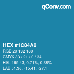 Color code: HEX #1C84A8 | qconv.com