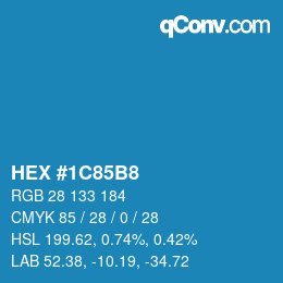 Color code: HEX #1C85B8 | qconv.com