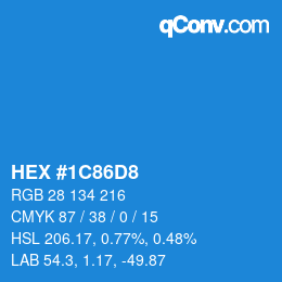 Color code: HEX #1C86D8 | qconv.com