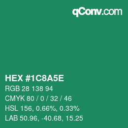 Color code: HEX #1C8A5E | qconv.com