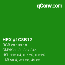 Color code: HEX #1C8B12 | qconv.com