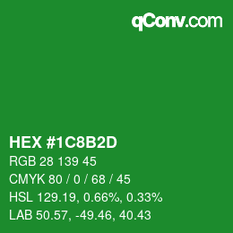 Color code: HEX #1C8B2D | qconv.com