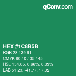 Color code: HEX #1C8B5B | qconv.com