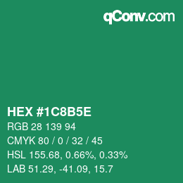 Código de color: HEX #1C8B5E | qconv.com