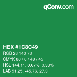 Color code: HEX #1C8C49 | qconv.com