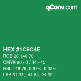 Color code: HEX #1C8C4E | qconv.com