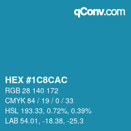 Color code: HEX #1C8CAC | qconv.com