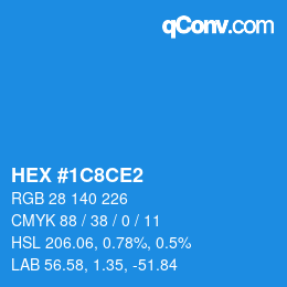 Color code: HEX #1C8CE2 | qconv.com