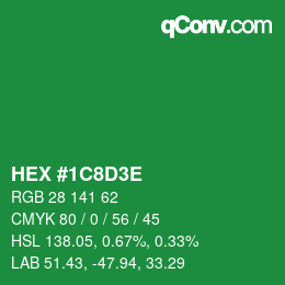 Color code: HEX #1C8D3E | qconv.com