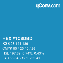 カラーコード: HEX #1C8DBD | qconv.com