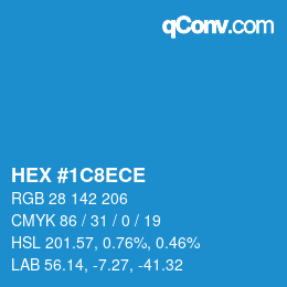 Color code: HEX #1C8ECE | qconv.com