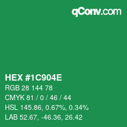 Color code: HEX #1C904E | qconv.com