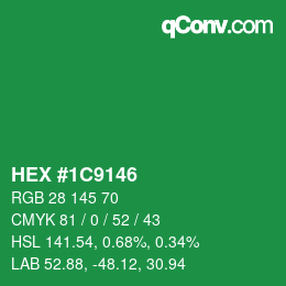 Color code: HEX #1C9146 | qconv.com