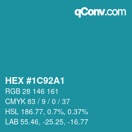 Color code: HEX #1C92A1 | qconv.com