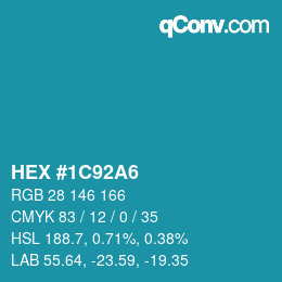 Color code: HEX #1C92A6 | qconv.com