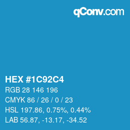 Color code: HEX #1C92C4 | qconv.com