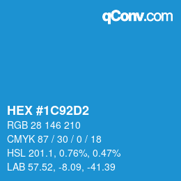 Color code: HEX #1C92D2 | qconv.com