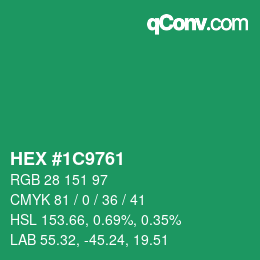 Color code: HEX #1C9761 | qconv.com