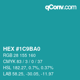 Color code: HEX #1C9BA0 | qconv.com