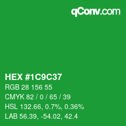 Color code: HEX #1C9C37 | qconv.com