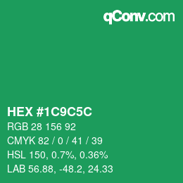 Color code: HEX #1C9C5C | qconv.com
