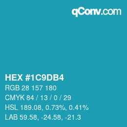 Color code: HEX #1C9DB4 | qconv.com