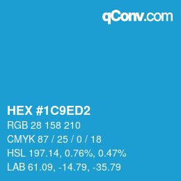 カラーコード: HEX #1C9ED2 | qconv.com