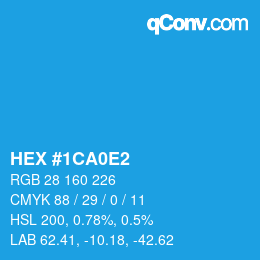 カラーコード: HEX #1CA0E2 | qconv.com