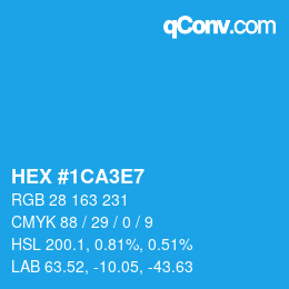 カラーコード: HEX #1CA3E7 | qconv.com