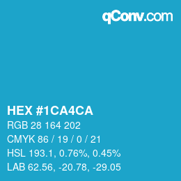 颜色代码: HEX #1CA4CA | qconv.com