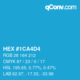 カラーコード: HEX #1CA4D4 | qconv.com