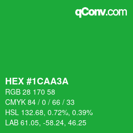 Color code: HEX #1CAA3A | qconv.com