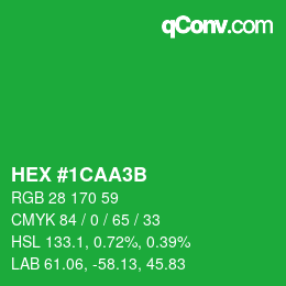 Color code: HEX #1CAA3B | qconv.com