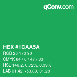 Color code: HEX #1CAA5A | qconv.com