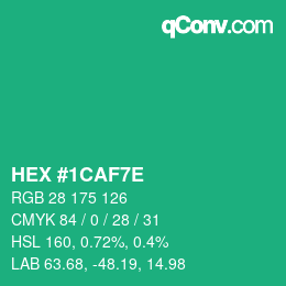 Color code: HEX #1CAF7E | qconv.com