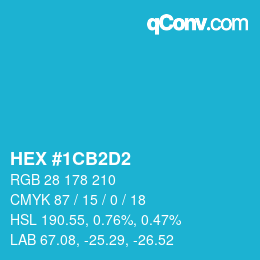 Color code: HEX #1CB2D2 | qconv.com