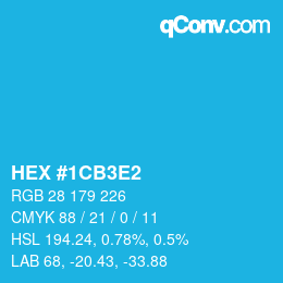 Color code: HEX #1CB3E2 | qconv.com