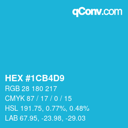 Color code: HEX #1CB4D9 | qconv.com
