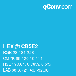 Color code: HEX #1CB5E2 | qconv.com
