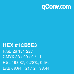 Color code: HEX #1CB5E3 | qconv.com