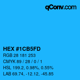 Color code: HEX #1CB5FD | qconv.com