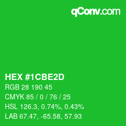 Color code: HEX #1CBE2D | qconv.com