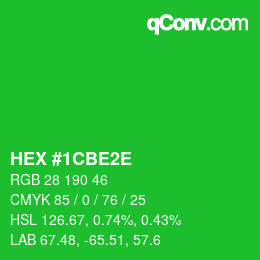 Color code: HEX #1CBE2E | qconv.com