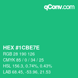 Color code: HEX #1CBE7E | qconv.com
