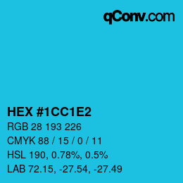 Color code: HEX #1CC1E2 | qconv.com