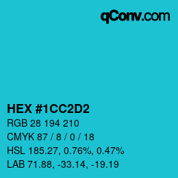 Color code: HEX #1CC2D2 | qconv.com