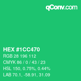 颜色代码: HEX #1CC470 | qconv.com