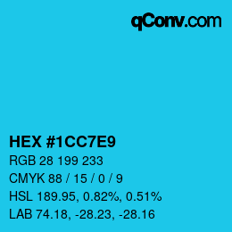 Color code: HEX #1CC7E9 | qconv.com