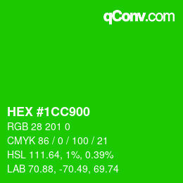 Color code: HEX #1CC900 | qconv.com