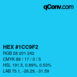 Color code: HEX #1CC9F2 | qconv.com